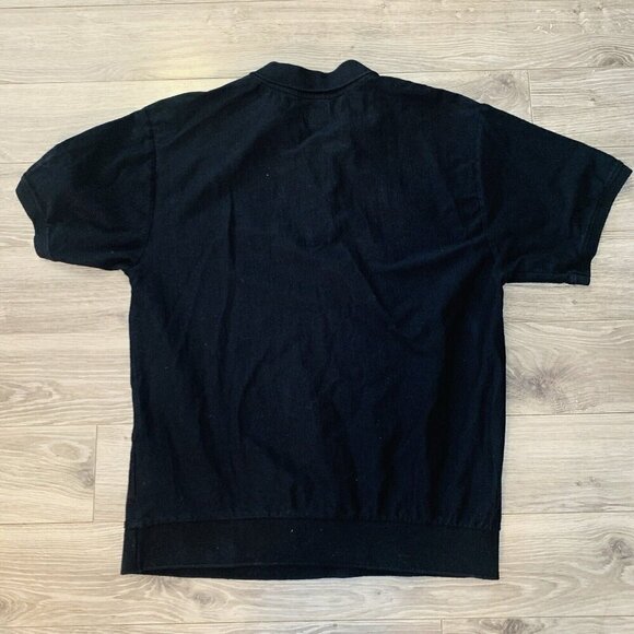 OBEY Polo Shirt Brick Lane Men’s XL Black Vertical Stripes Knitted - Picture 11 of 13